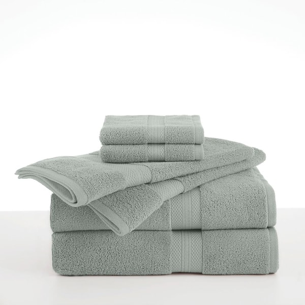 Martex Abundance 6-Piece Silver Sage Solid Bath Towel Set