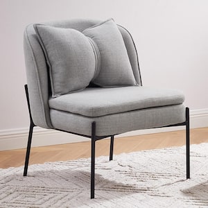 CUBE 1-Piece Gray Fabric Modular Accent Slipper Side Chair