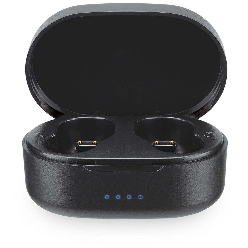 iLive Black Truly Wireless Bluetooth with Rechargeable Case and Quick Charge, Sweatproof Design Earbud and In-Ear