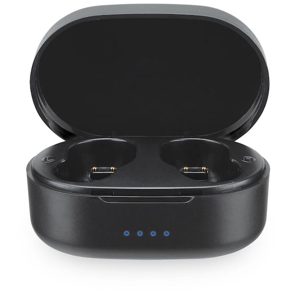 Black Truly Wireless Bluetooth with Rechargeable Case and Quick Charge, Sweatproof Design Earbud and In-Ear
