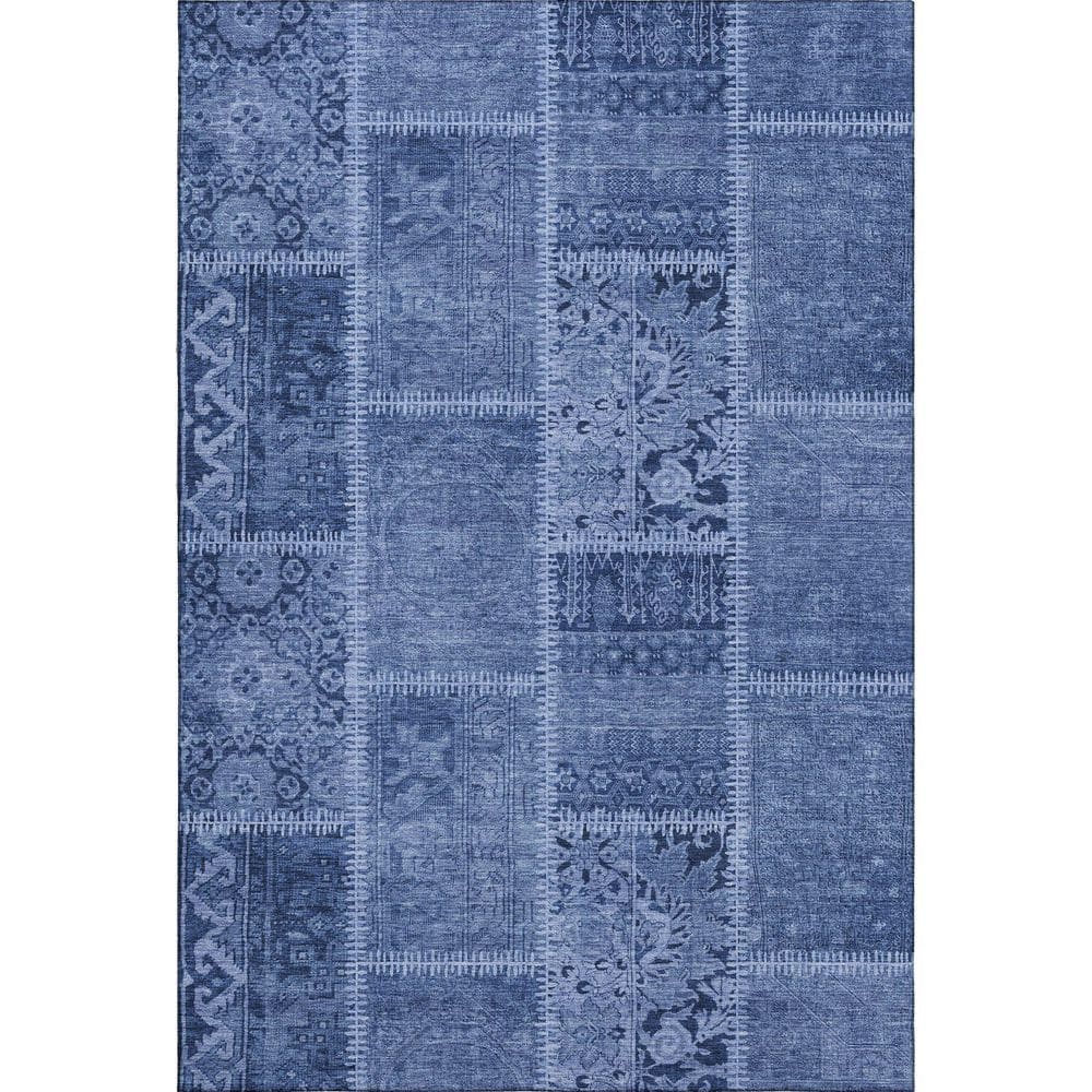 Mayfield Premium Machine Washable Indoor/Outdoor Geometric AMF635 Navy 3 ft. x 5 ft. Area Rug price history on PriceWatchPro