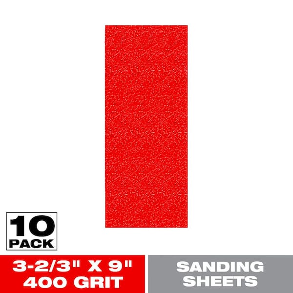 3-2/3 in. x 9 in. (1/3 Sheet) 400 Grit Polishing Sanding Sheets (10-Piece)