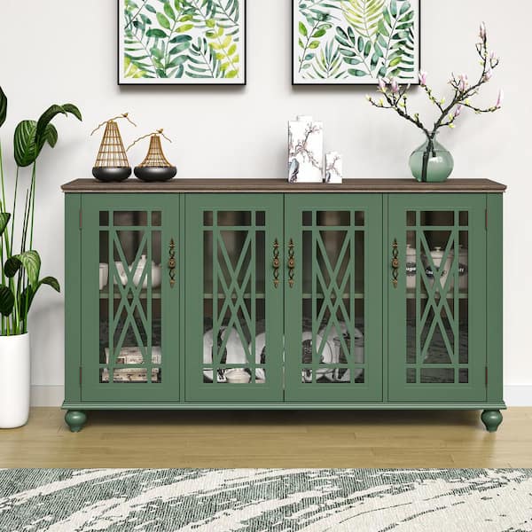 最高級 Green Vintage FESTIVO MDF Sideboard Buffet Storage in. 63 小物入れ