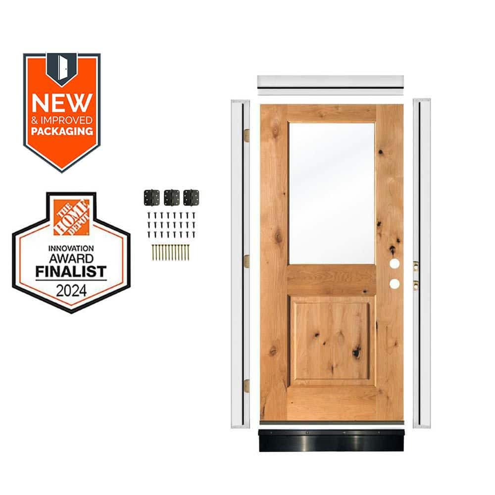 Krosswood Doors 36in.x80in. Modern Farmhouse LH Half Clear Glass
