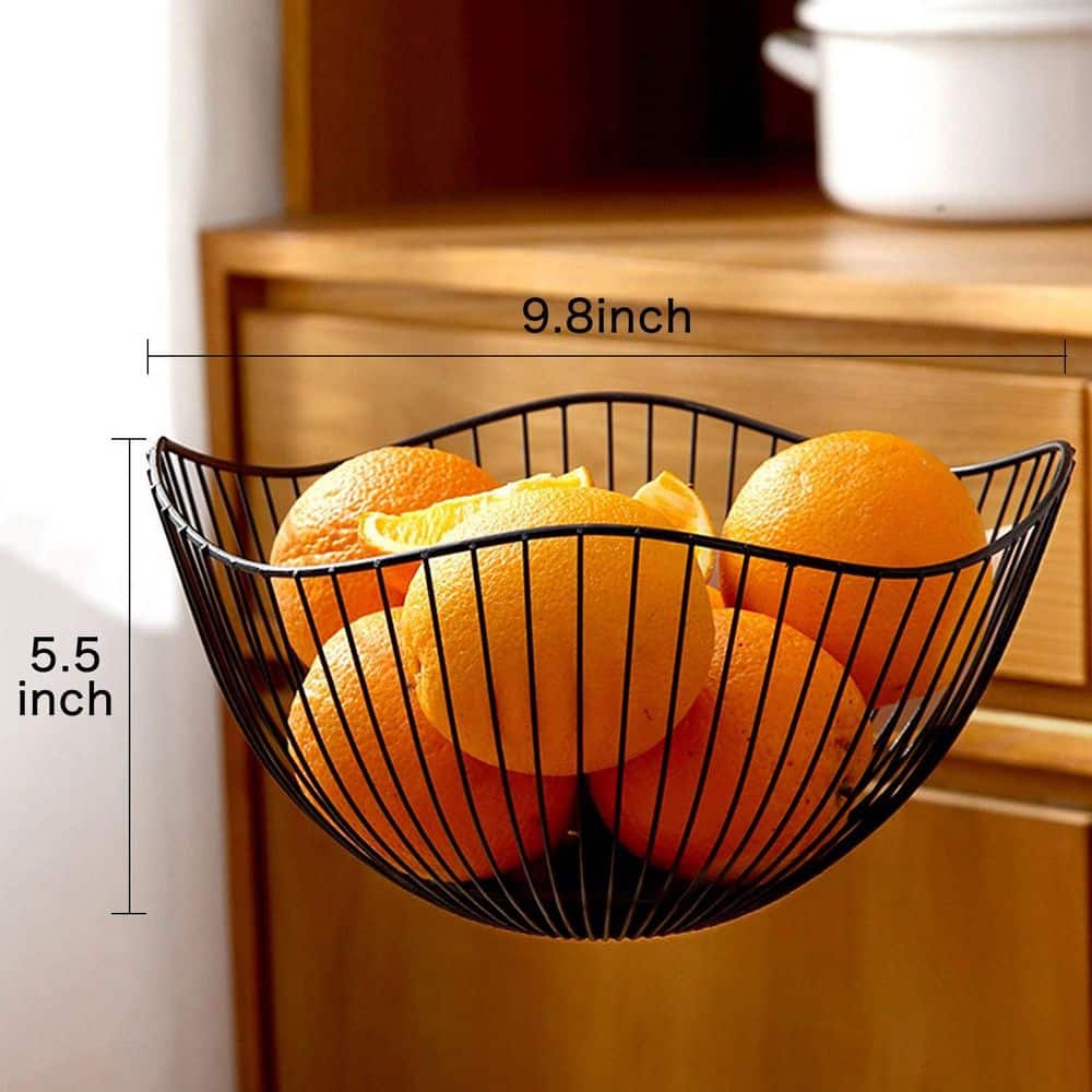 1 Piece Black 9.8 in. Fruit Basket with Wave, Hollow Constructed, Non-Slip Pads, Soft Protection for Your Countertop price history on PriceWatchPro