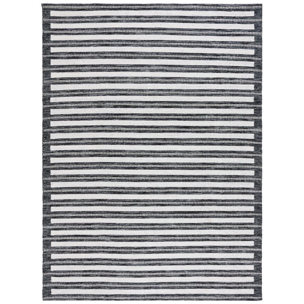Kilim 8 ft. x 10 ft. Black/Ivory Striped High-Low Area Rug price history on PriceWatchPro