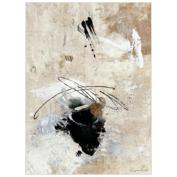 Empire Art Direct Black and Beige 8 ft. x 10 ft. Abstract 45 Washable Abstract Art Area Rug