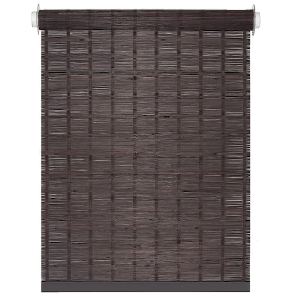 ACHIM Bamboo Java Cordless Light Filtering Woven Bamboo Roller Shade 27 in. W x 72 in. L