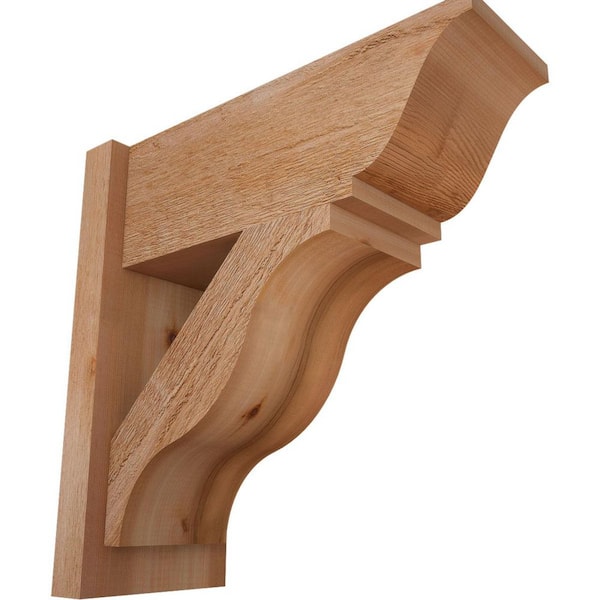 Ekena Millwork 8 in. x 20 in. x 20 in. Western Red Cedar Fuston Traditional Rough Sawn Outlooker