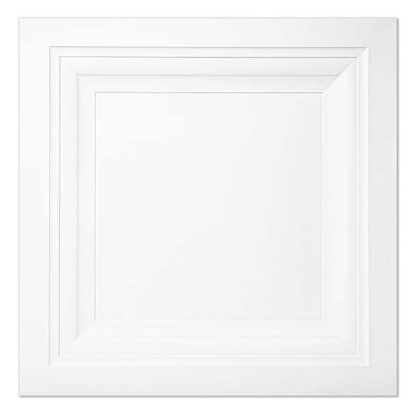 Art3dwallpanels White 2 ft. x 2 ft. Decorative Square Drop Ceiling Tile, Lay-In PVC Ceiling Panels (48 sq.ft./Case)