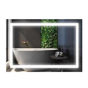 24.01 in. W x 35.98 in. H Rectangular Framed Dimmable LED Wall Bathroom Vanity Mirror with Anti-fog and Memory Function