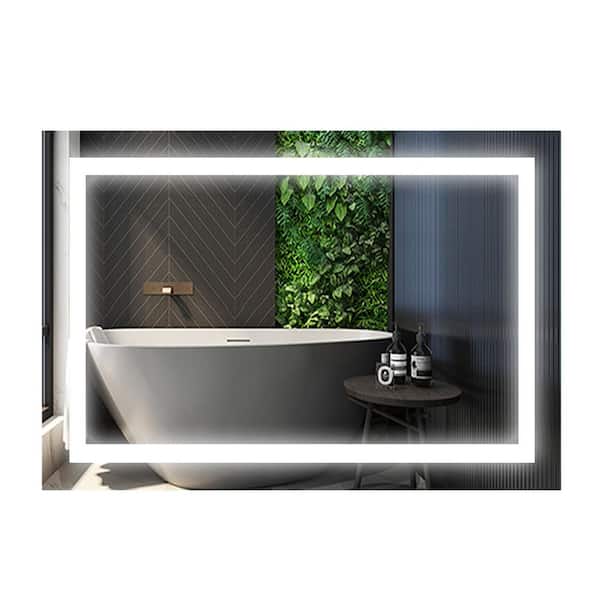 matrix decor 24.01 in. W x 35.98 in. H Rectangular Framed Dimmable LED Wall Bathroom Vanity Mirror with Anti-fog and Memory Function