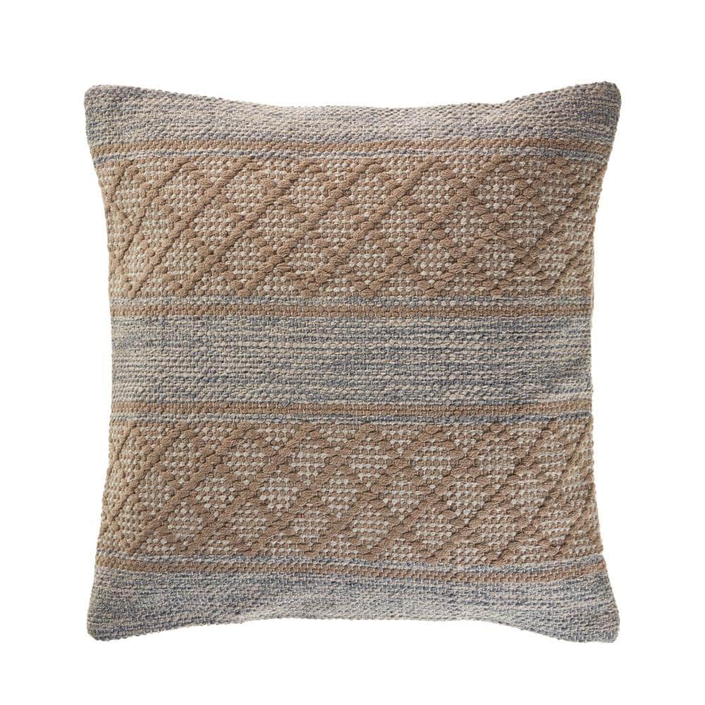 Alrin Beige / Grayish Blue Criss Cross Geometric Trellis Cozy Poly-Fill 20 