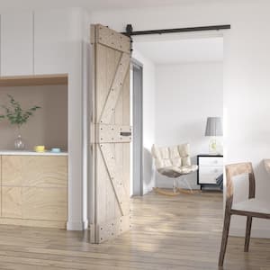 TENONER 48 in. x 84 in. White, V Frame, Finished, MDF Barn Door Slab with  Barn Door Hardware BARN-yg48 - The Home Depot