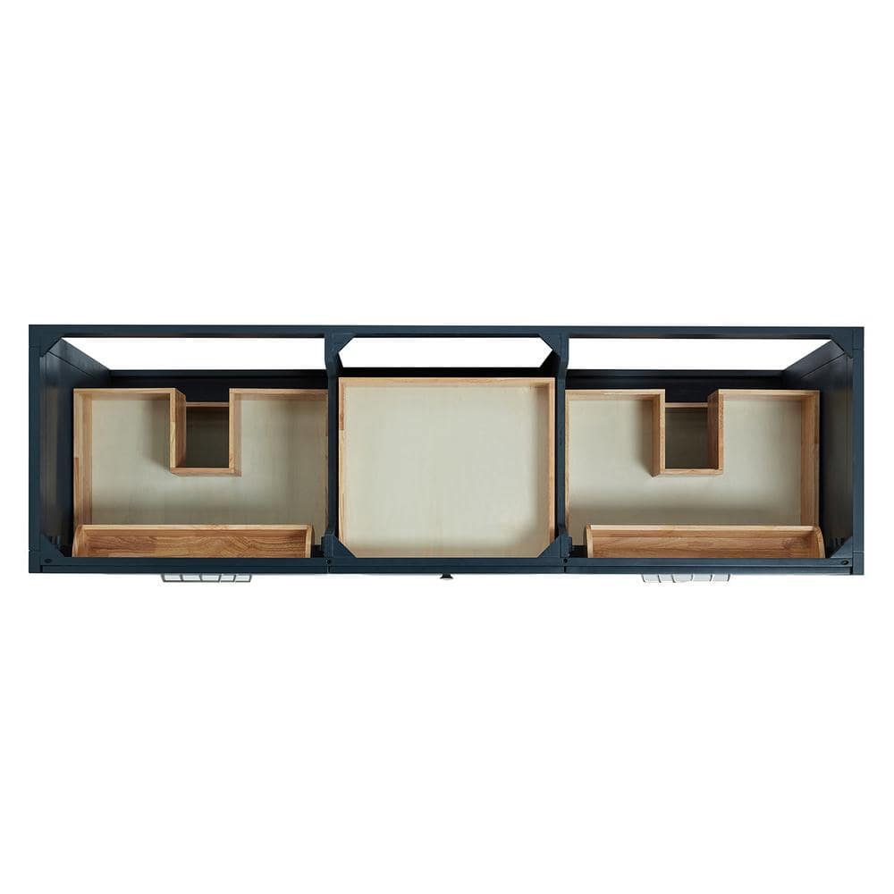 Midnight Blue Double Sink Bathroom Vanity with Marble Top