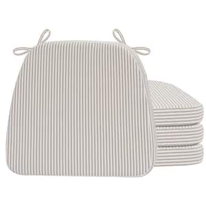 16 in. x 17 in. Trapezoid Outdoor Seat Cushion Dining Chair Cushion in Beige Stripes (4-Pack)
