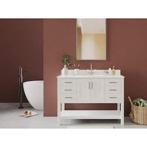 Oval 20.29 in. L Vitreous China Drop-In Bathroom Sink in White with Overflow and 1 Faucet Hole