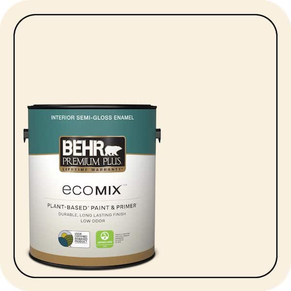 1 gal. #350E-1 Moonlight White Semi-Gloss Enamel EcoMix Plant-Based Interior Paint & Primer