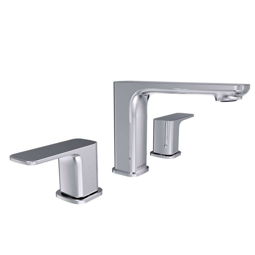 Corsica Chrome 8" Widespread Modern Bathroom Faucet with Drain Assembly