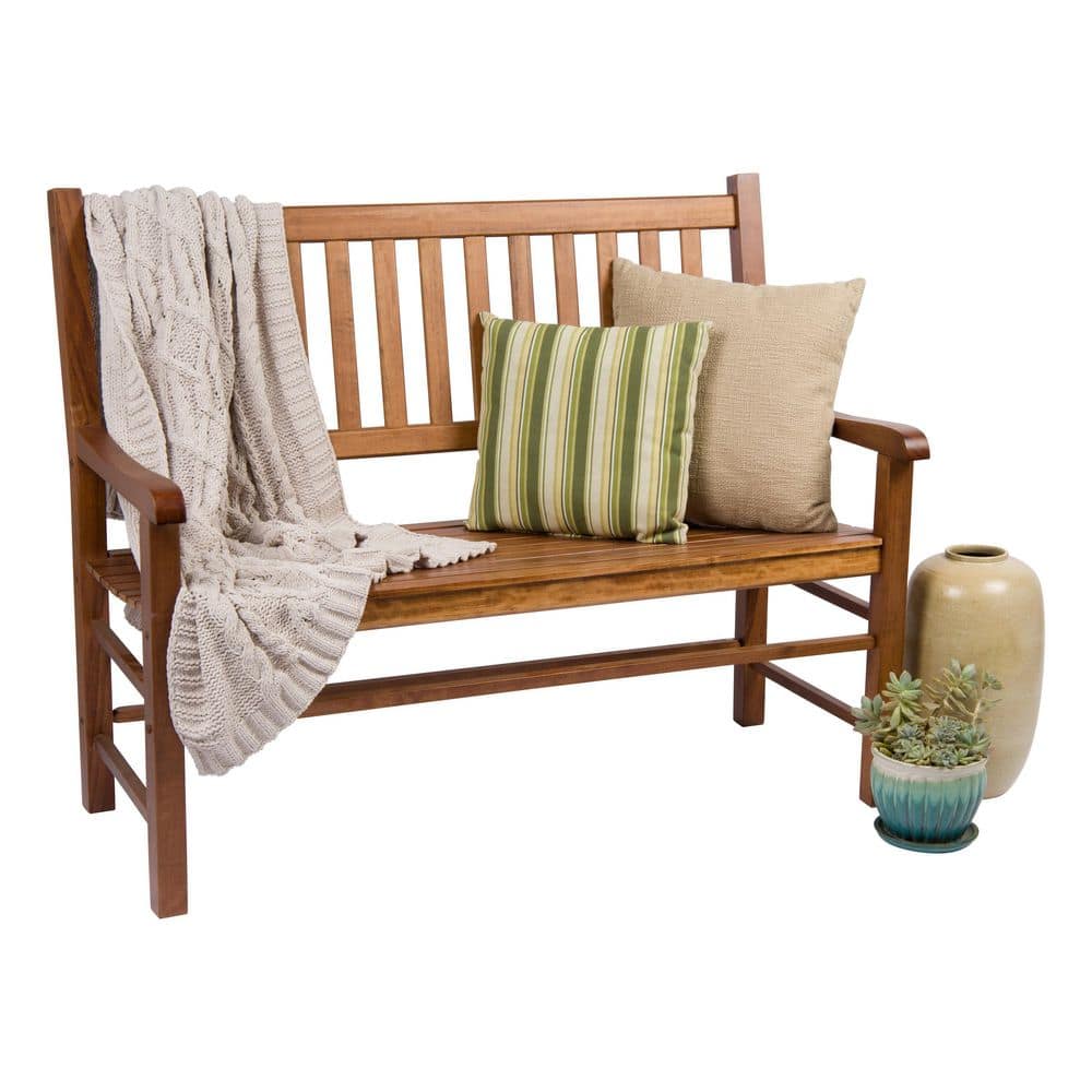 Eden Arched Back Cedar Garden Bench in Oak Finish