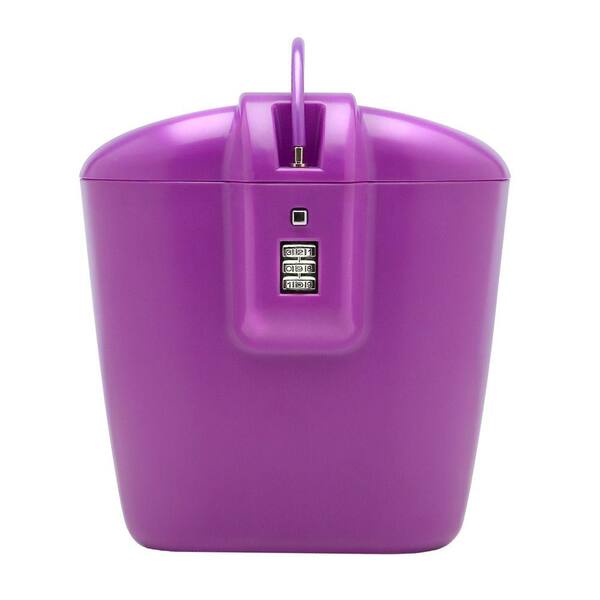 Vacation Vault Portable Lightweight Travel Safe with Three Dial Combination Lock, Purple