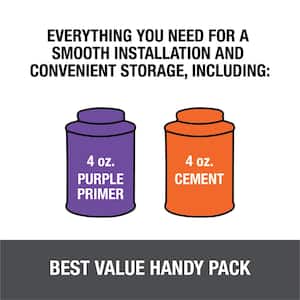 4 oz. Purple CPVC and PVC Primer and Medium Orange CPVC Cement Combo Pack