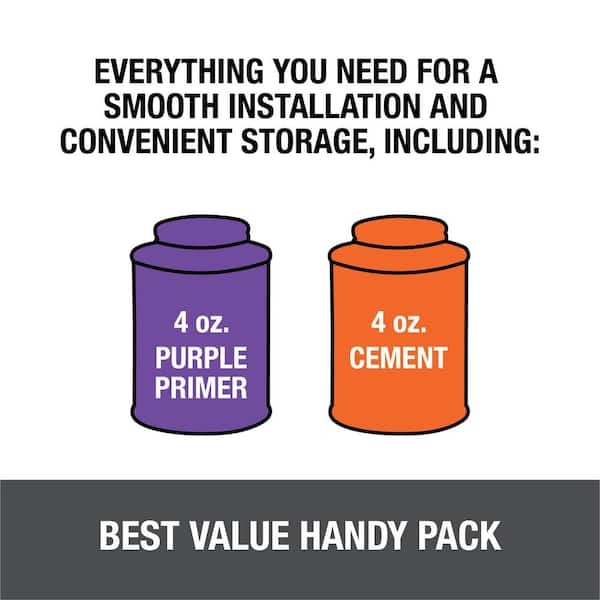 4 oz. Purple CPVC and PVC Primer and Medium Orange CPVC Cement Combo Pack