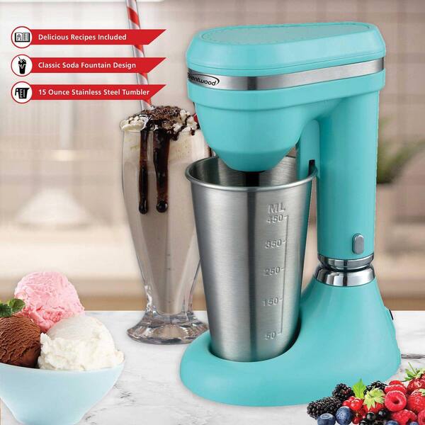 Brentwood 15 oz. Light Turquoise Classic Milkshake Maker