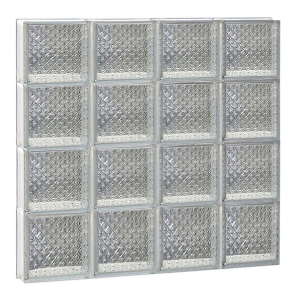 Clearly Secure 31 in. x 31 in. x 3.125 in. Frameless Diamond Pattern Non-Vented Glass Block Window