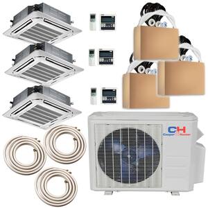 Sophia 27000 BTU 2.5 Ton 22 SEER 3-Cassette Multi-Zone Ductless Mini Split Air Conditioner with Heat Pump 230V