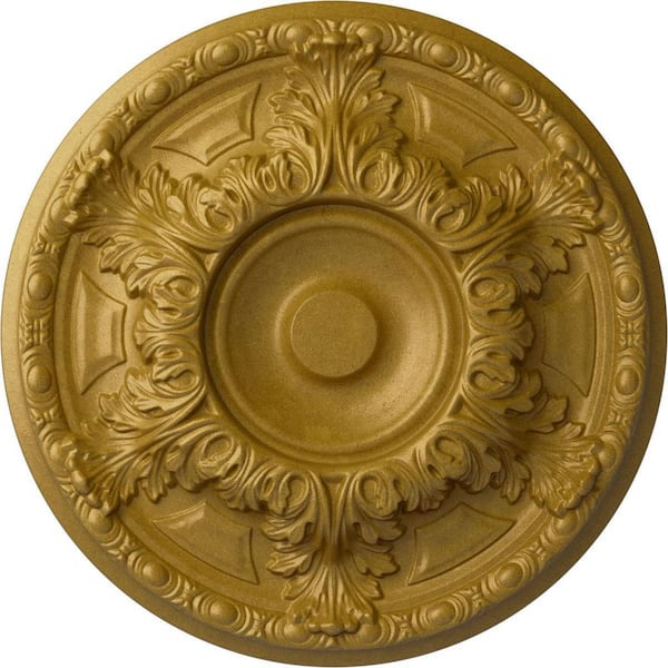 Ekena Millwork 19 in. x 1-1/2 in. Granada Urethane Ceiling Medallion (Fits Canopies upto 7-1/8 in.), Pharaohs Gold