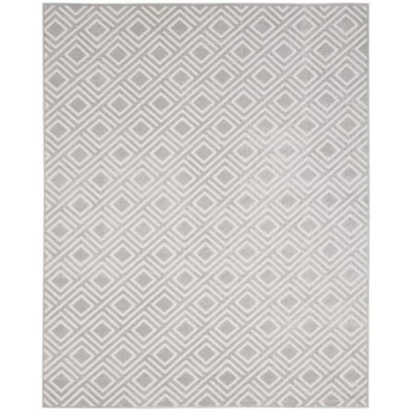 Nourison Casual Light Grey 8 ft. x 10 ft. Checker Contemporary Area Rug