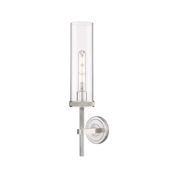 Innovations Lincoln 3.5 in. 1-Light Satin Nickel Wall Sconce with Glass Shade
