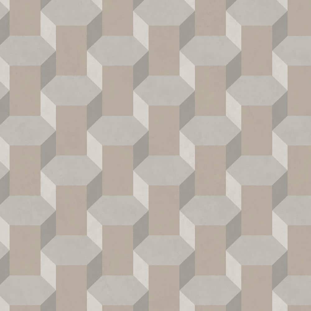 Sublime Vintage Geometrics Neutral Beige Wallpaper Sample