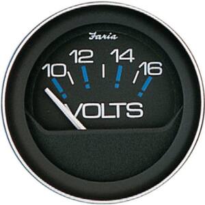 Coral Voltmeter (10-16 VDC) - 2 in., Black