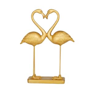 Gold Resin Flamingo Sculpture