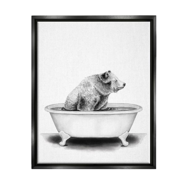 The Stupell Home Decor Collection Bear In A Tub Funny Animal ...