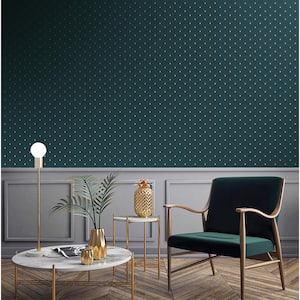 Boutique Collection Black Metallic Geometric Key Non-pasted Paper on Non-woven Wallpaper Roll
