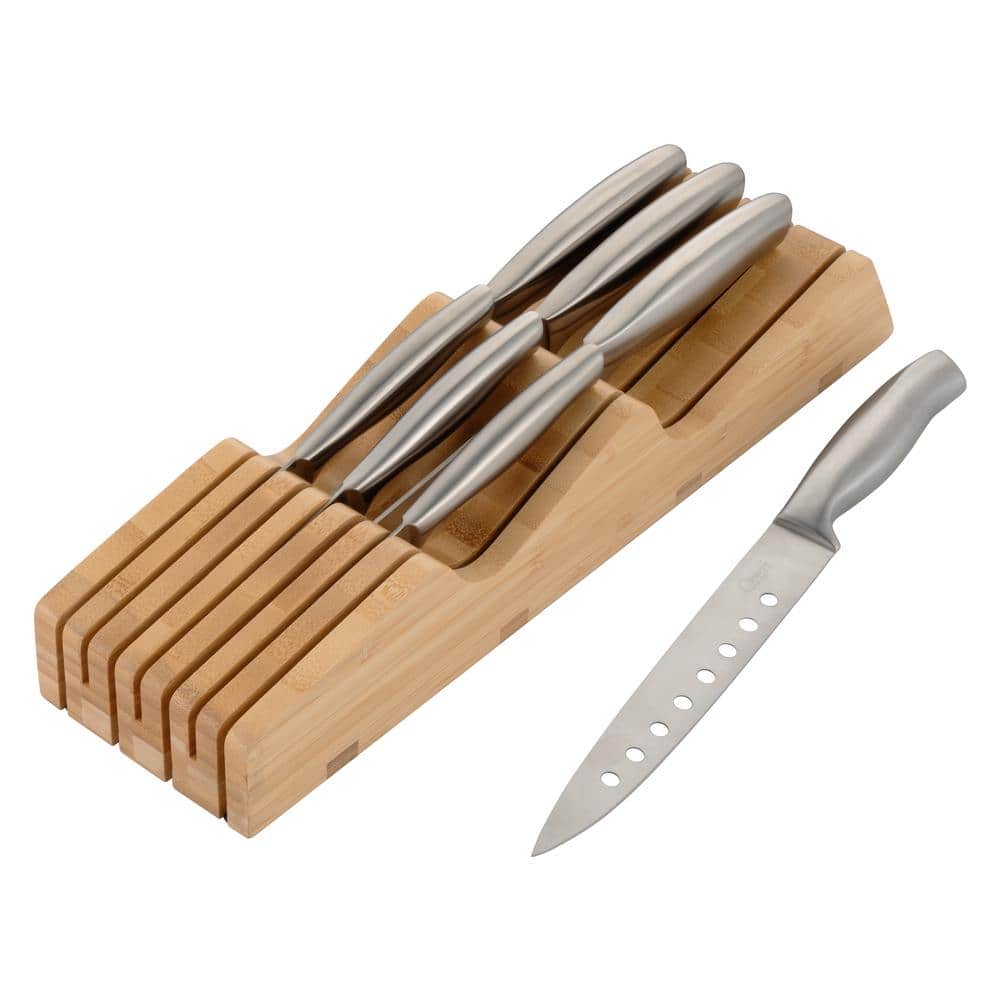 Ozeri 8-Piece Stainless Steel Knife Set, with Japanese Stainless Steel Slotted Blades