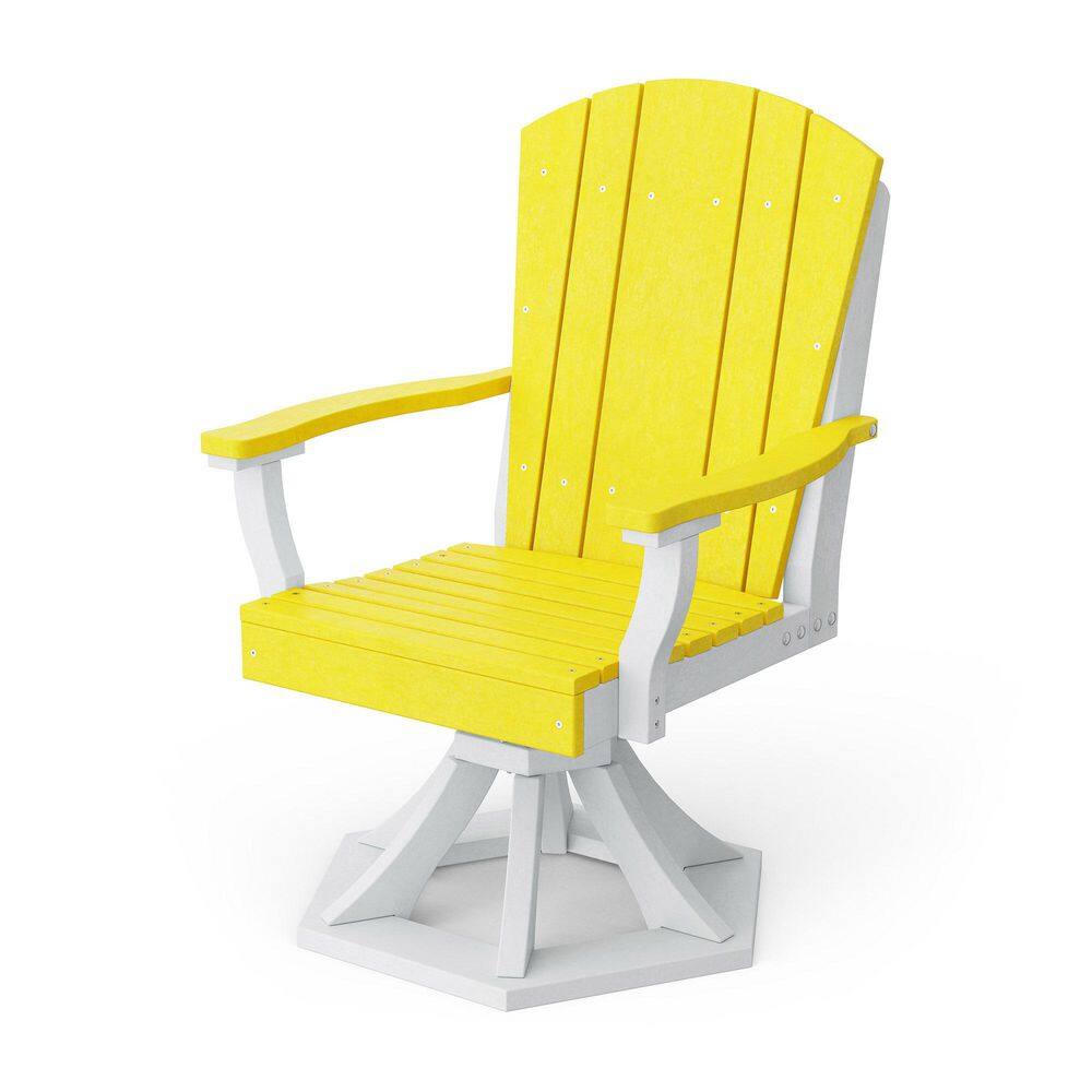 Heritage Lemon Yellow and White HDPE Plastic Outdoor Swivel Dining Arm Chair price history on PriceWatchPro