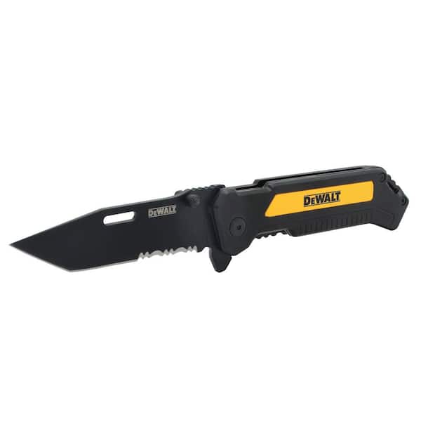 DEWALT 2.25 in. Stainless Steel Partially Serrated Tanto Pocket Knife