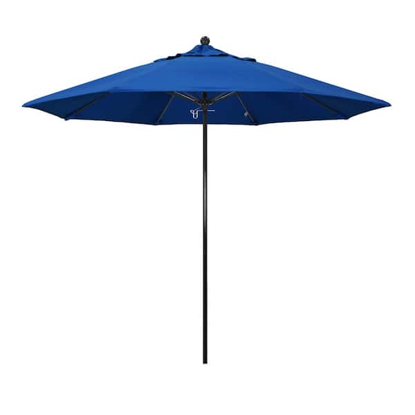 California Umbrella 9 ft. Fiberglass Push Lift Market Patio Umbrella in Pacific Blue Pacifica