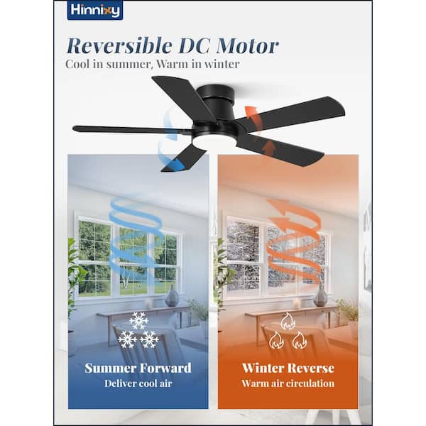 42 in. Smart Black Indoor/Outdoor Ceiling Fans with Lights 6 Speed APP /Remote Control,Low Profile Reversible DC Motor