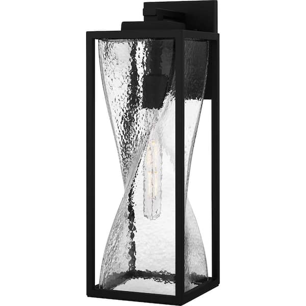 Quoizel Zarah 20.25 in. Matte Black Outdoor Hardwired Wall Lantern Sconce