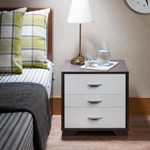 Eloy White and Espresso Nightstand