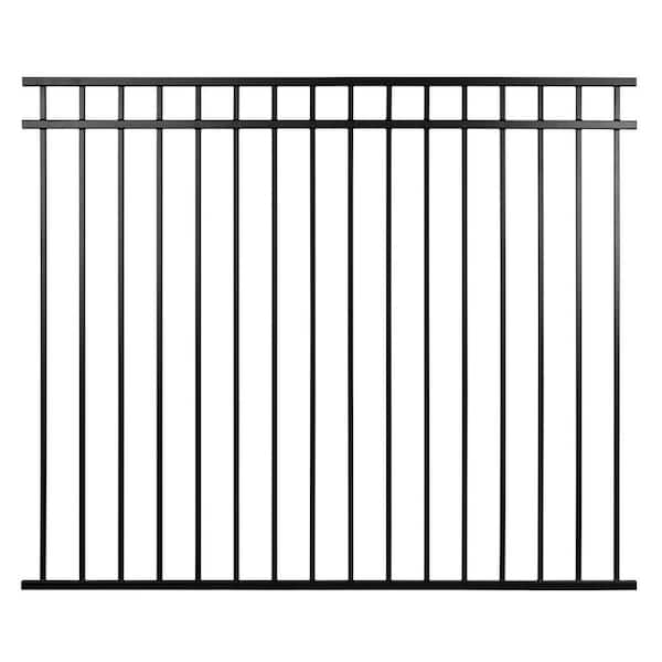 NUVO IRON Legacy Collection 6 ft. x 5 ft. Coral Profile Metal Flat Top Spaced Bar Fence Panel