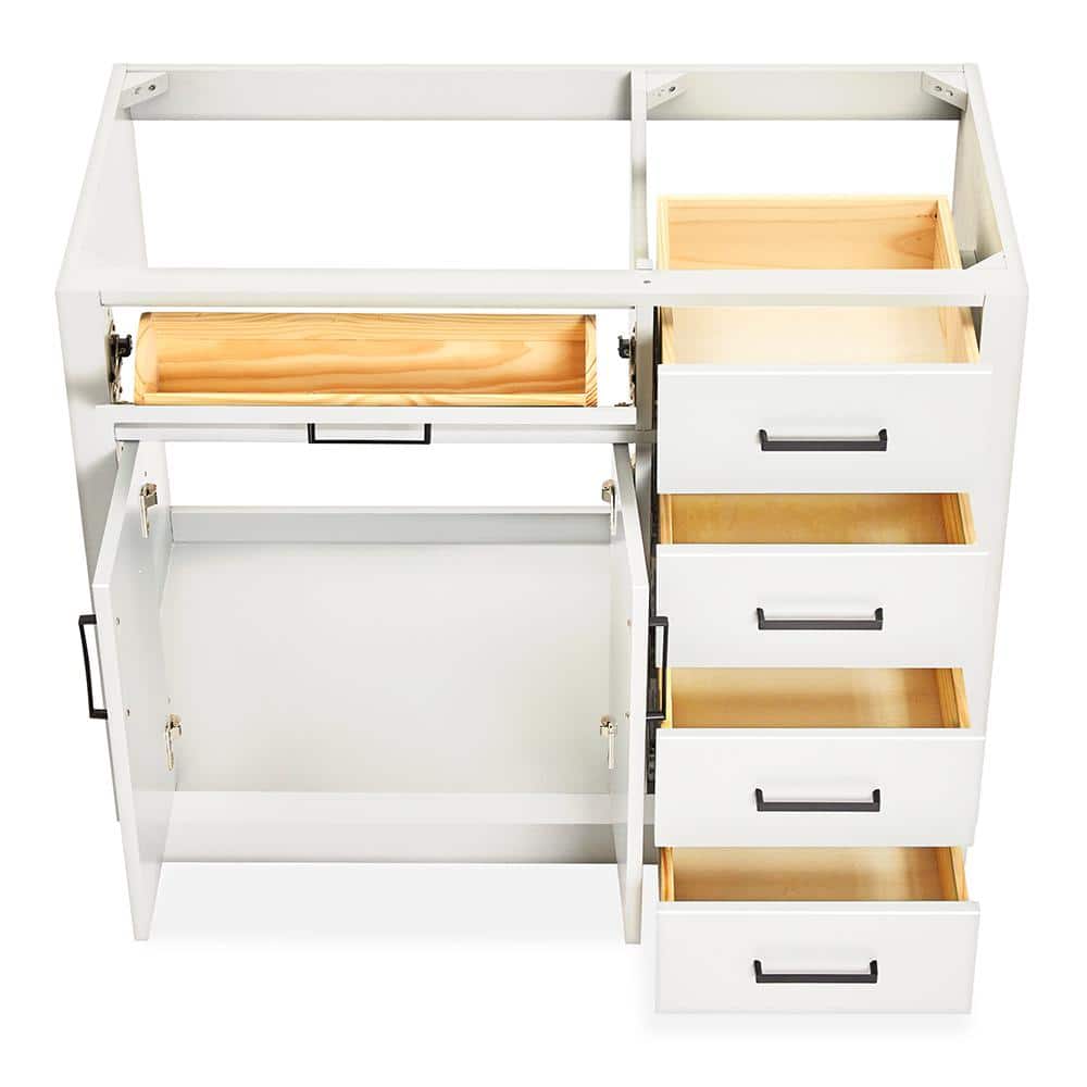 42'' White Wood Freestanding Single Bathroom Vanity Base