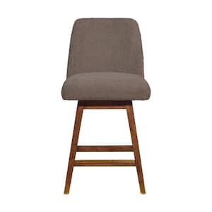 26 in. Taupe High Back Wood Bar Chair with Upholstery Seat