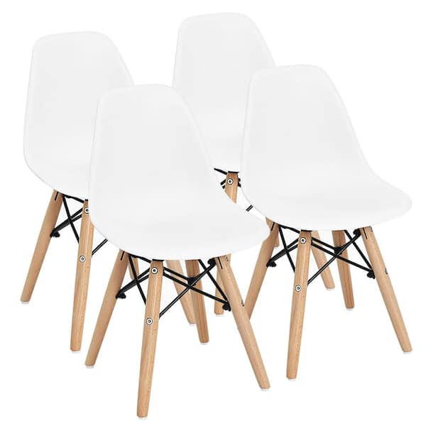 Costway White Mini Sized Dsw Dining, Modern Dining Chairs Set Of 4 White