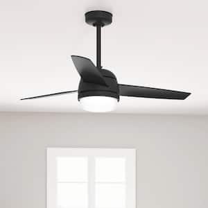 Midtown 48 in. Indoor Matte Black Ceiling Fan with Light Kit and Remote